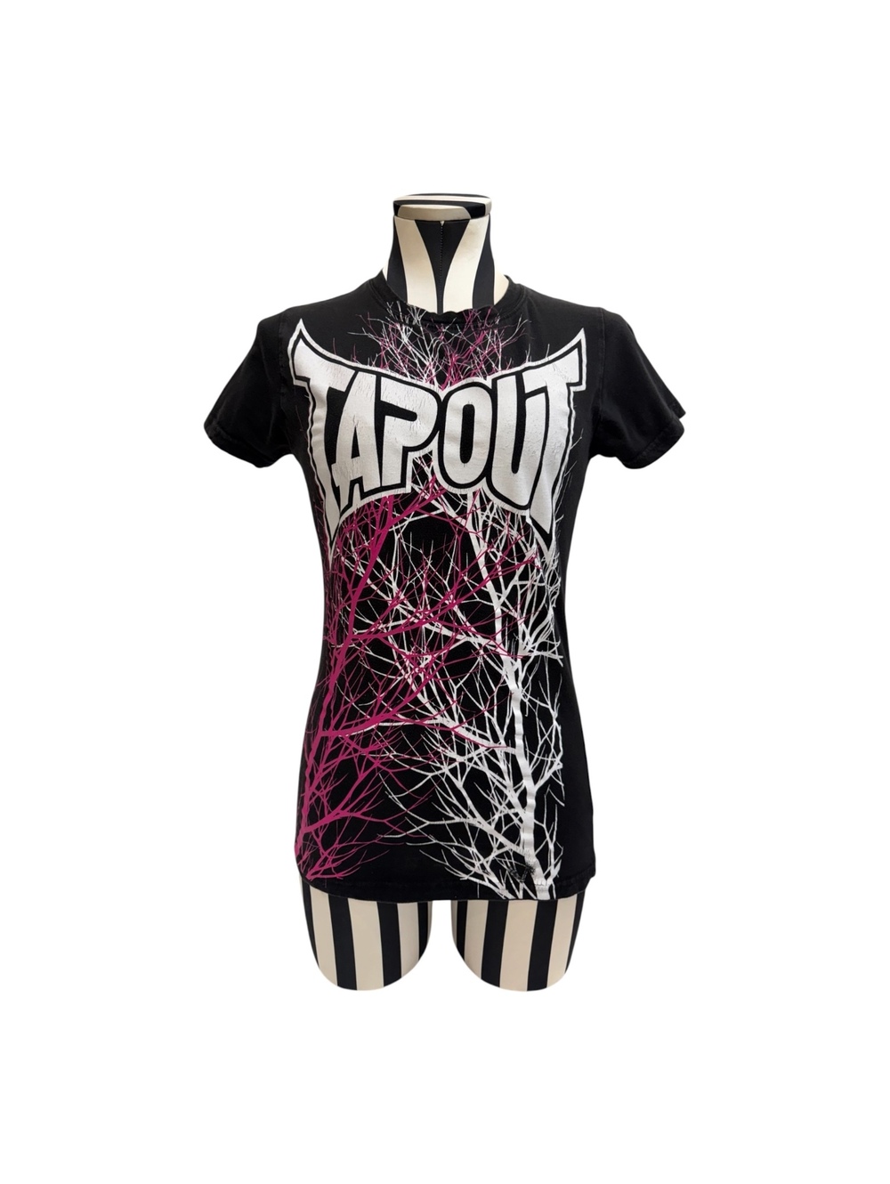 Tapout Black Tee w/ White & Pink Tree Branch Graphic